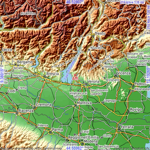 Topographic map of Affi