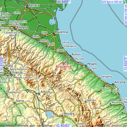 Topographic map of Acquaviva