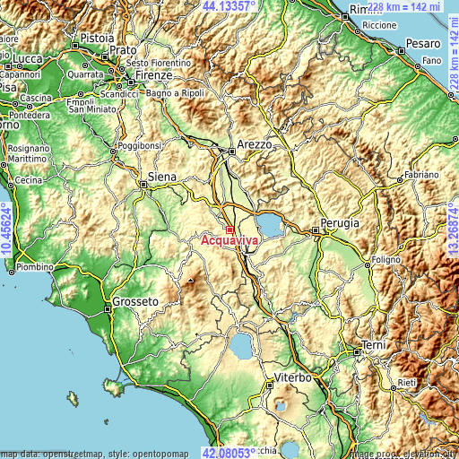 Topographic map of Acquaviva