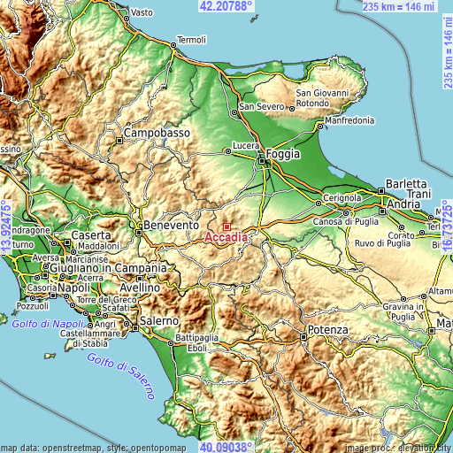 Topographic map of Accadia