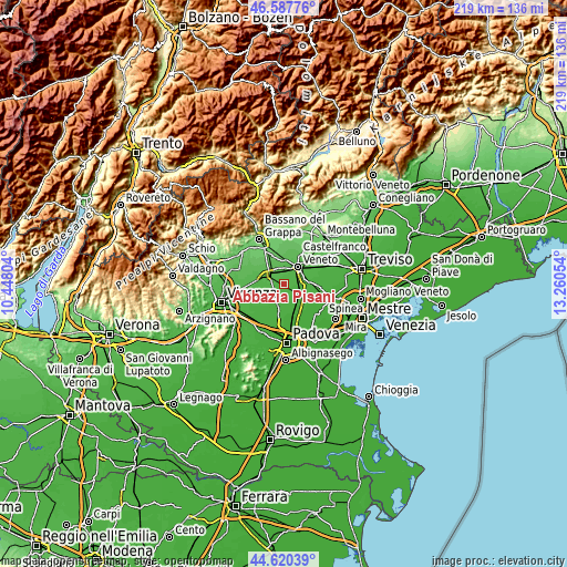 Topographic map of Abbazia Pisani