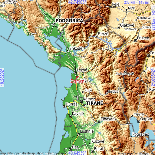 Topographic map of Zejmen