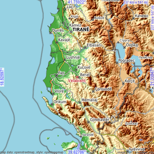 Topographic map of Velabisht