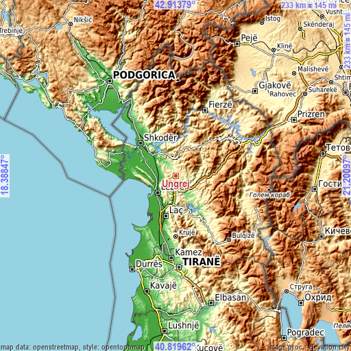 Topographic map of Ungrej