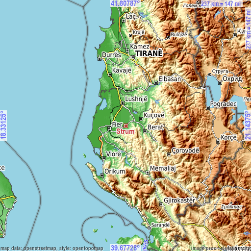 Topographic map of Strum