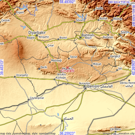Topographic map of Çınaraltı
