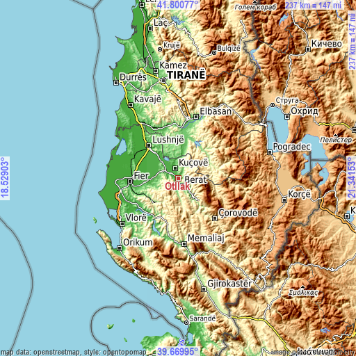 Topographic map of Otllak