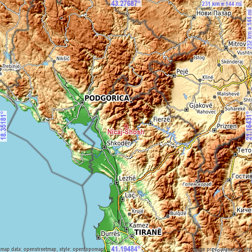 Topographic map of Nicaj-Shosh