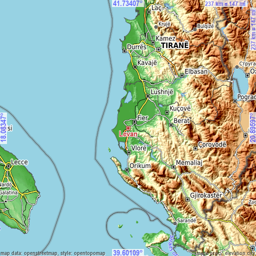 Topographic map of Levan