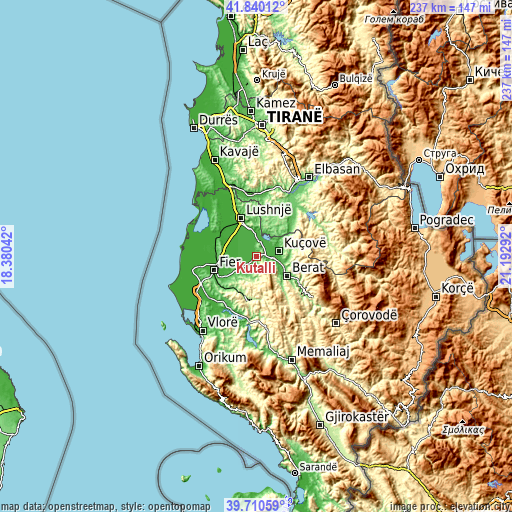 Topographic map of Kutalli