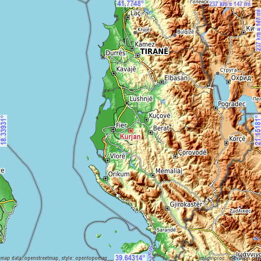 Topographic map of Kurjan