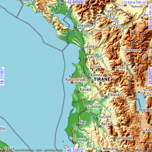 Topographic map of Katundi i Ri