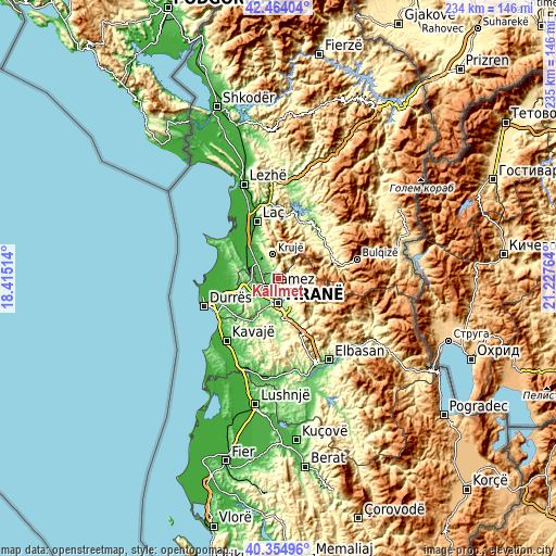 Topographic map of Kallmet