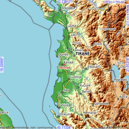 Topographic map of Helmas