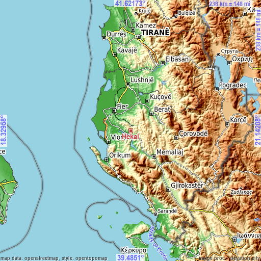 Topographic map of Hekal