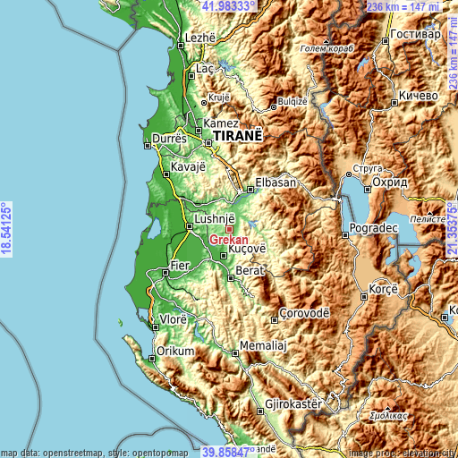 Topographic map of Grekan