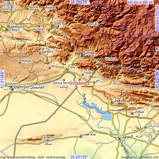 Topographic map of Girikbedro