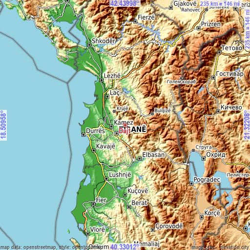 Topographic map of Dajt