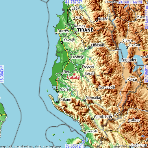 Topographic map of Cukalat