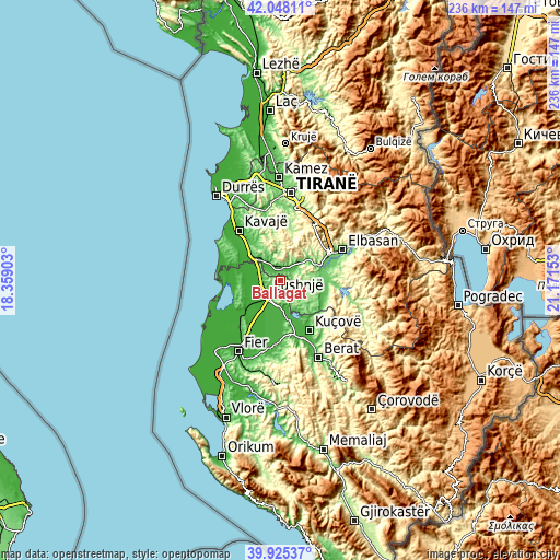 Topographic map of Ballagat