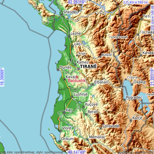 Topographic map of Baldushk