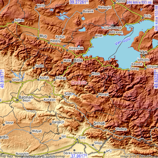 Topographic map of Cevizlik