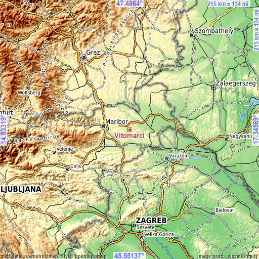 Topographic map of Vitomarci