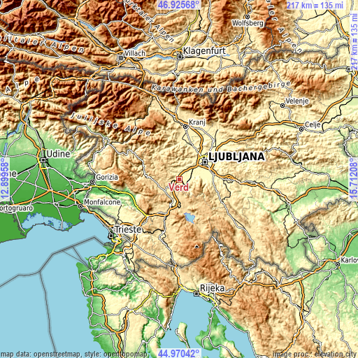 Topographic map of Verd