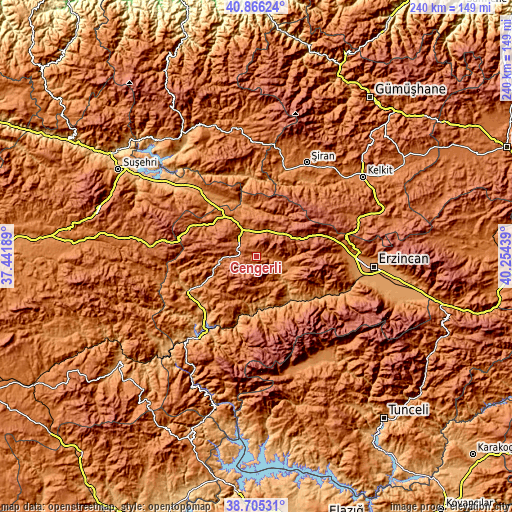 Topographic map of Cengerli