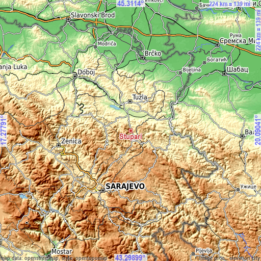 Topographic map of Stupari
