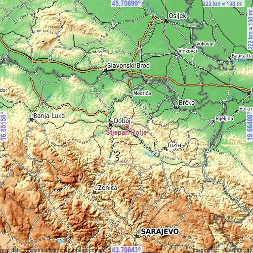 Topographic map of Stjepan-Polje