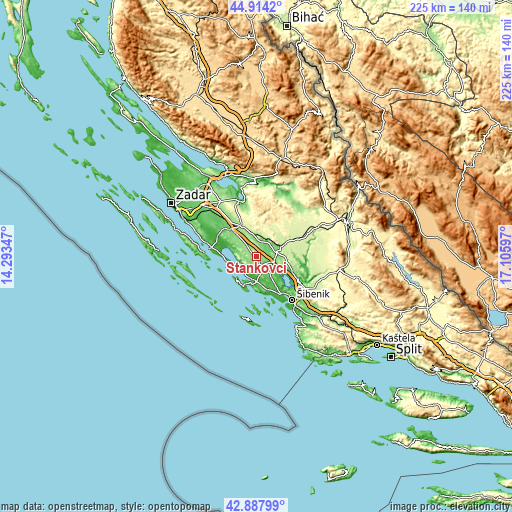 Topographic map of Stankovci