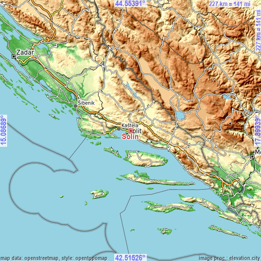 Topographic map of Solin