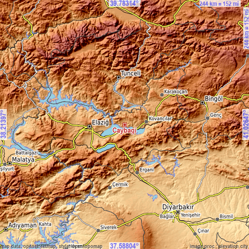 Topographic map of Çaybağı
