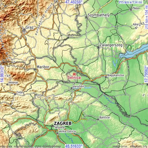 Topographic map of Selnica