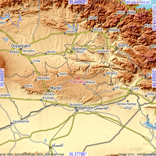 Topographic map of Çavuşlu