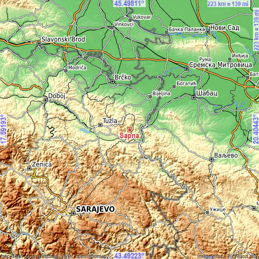 Topographic map of Sapna