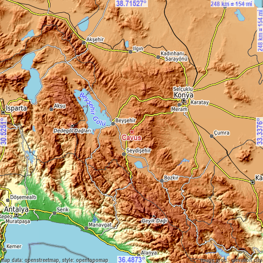 Topographic map of Çavuş