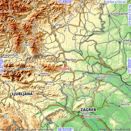 Topographic map of Rogoza
