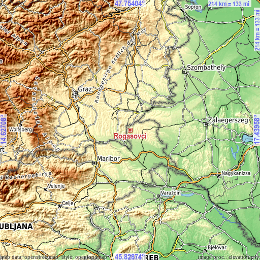 Topographic map of Rogašovci