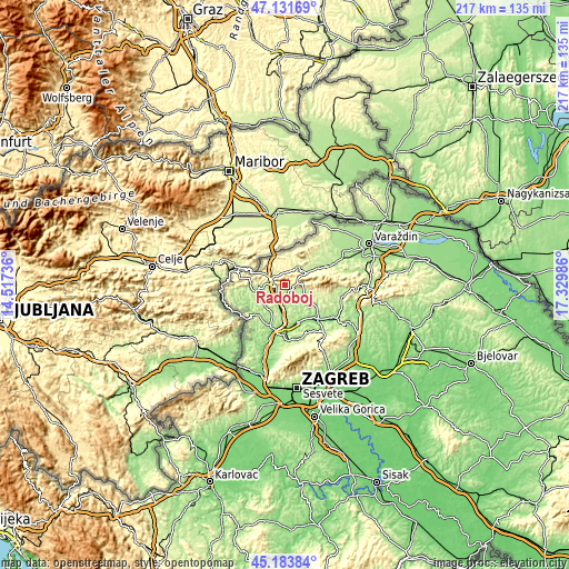 Topographic map of Radoboj