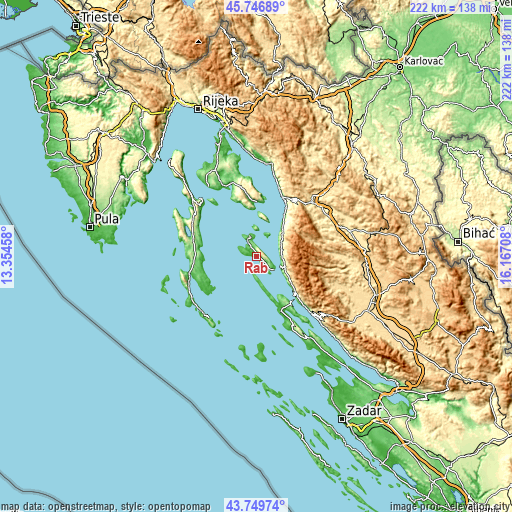 Topographic map of Rab