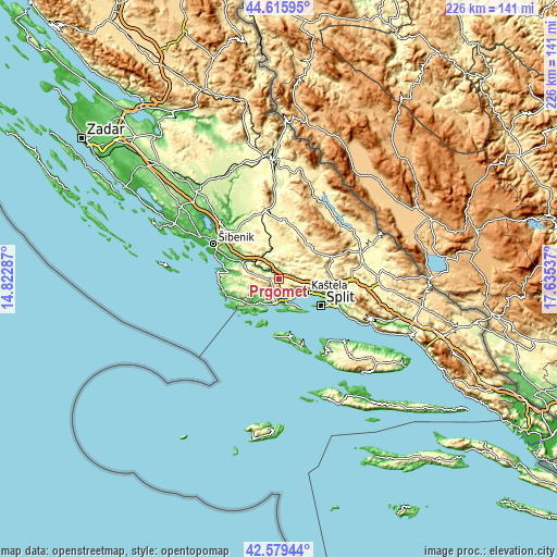 Topographic map of Prgomet