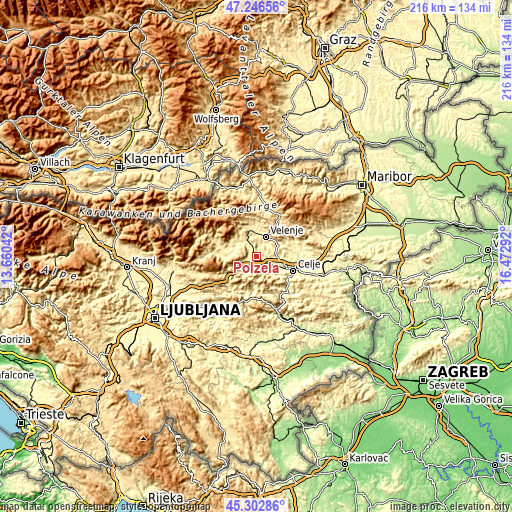 Topographic map of Polzela