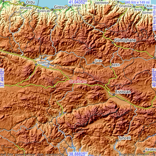 Topographic map of Çatalçam