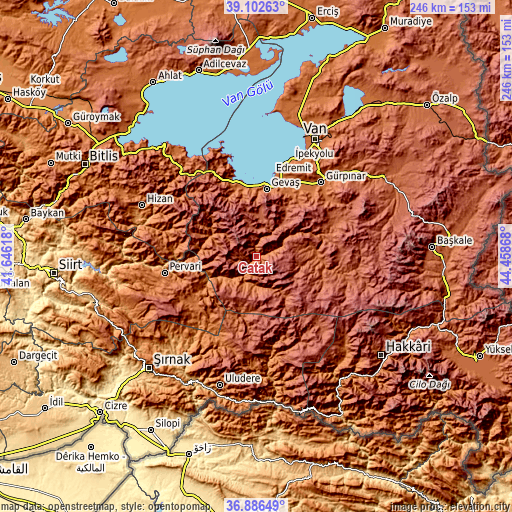 Topographic map of Çatak