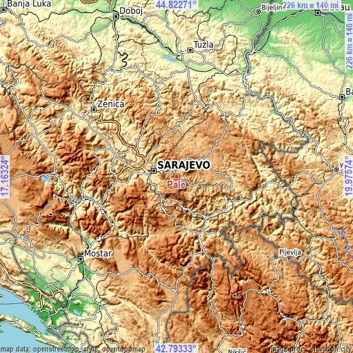 Topographic map of Pale