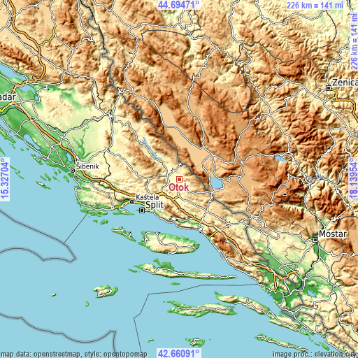Topographic map of Otok