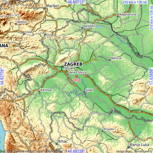 Topographic map of Orle