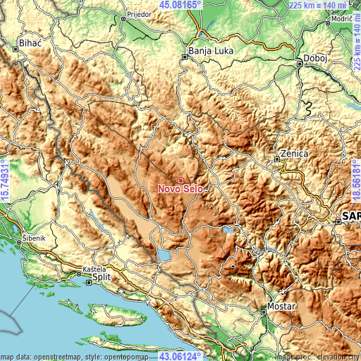 Topographic map of Novo Selo